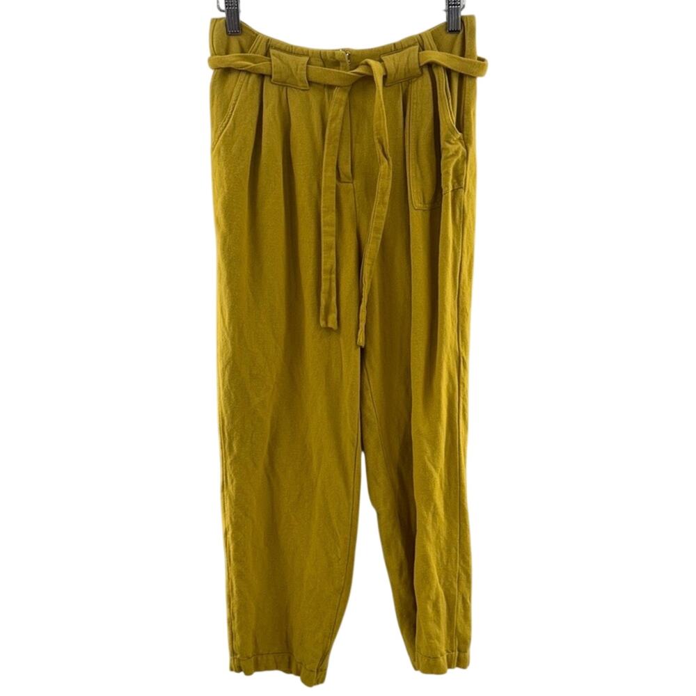 Anthropologie Mo:Vint New York Linen Blend Ankle Cropped Casual Pants Size Small - Picture 2 of 12
